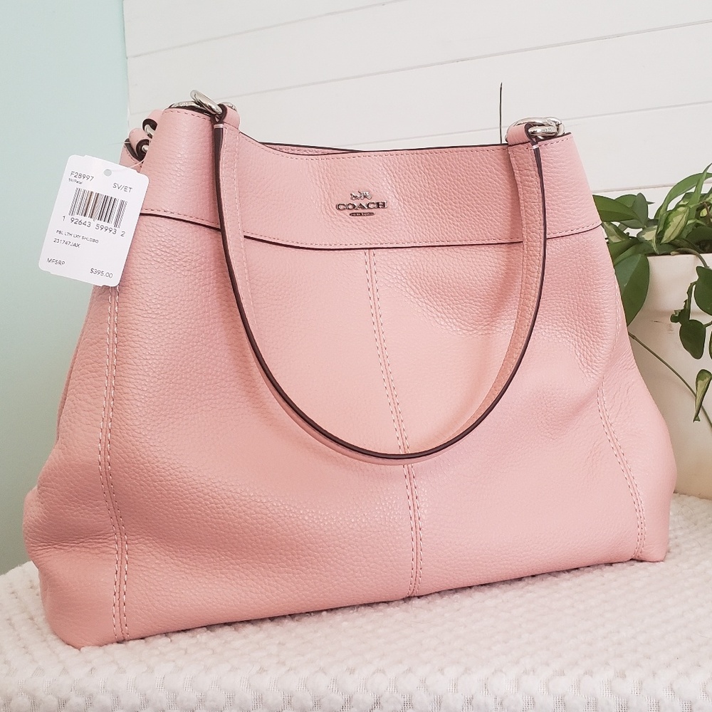 Coach Pebble Leather Large Shoulder Bag